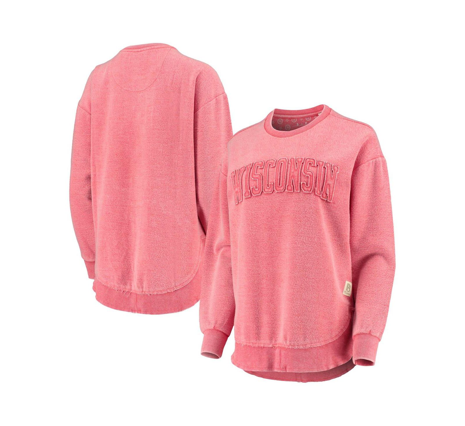 Женская толстовка Pressbox Red Distressed Wisconsin Badgers Ponchoville