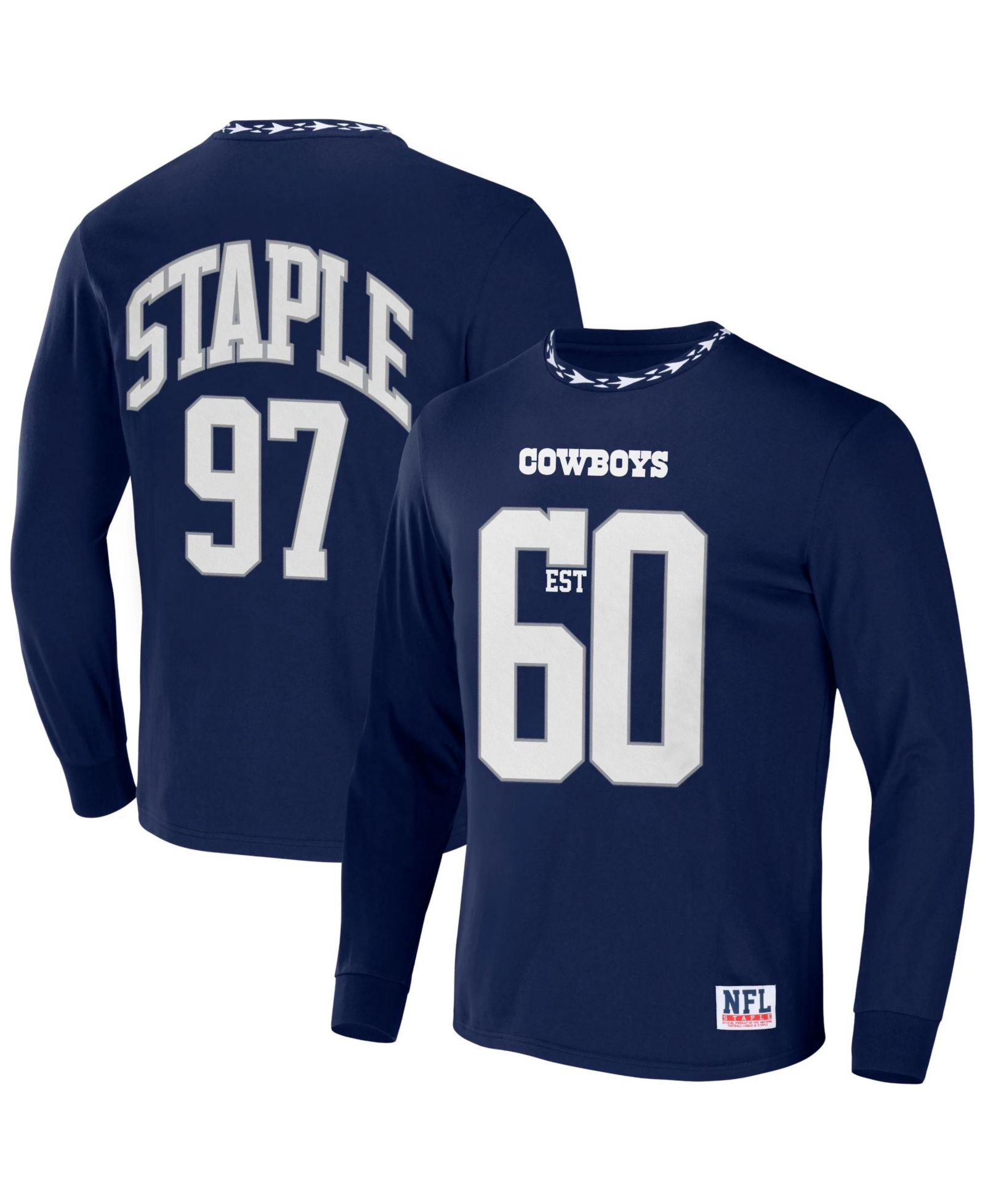 Мужская футболка NFL X Staple Navy Dallas Cowboys Core Long Sleeve Jersey Style