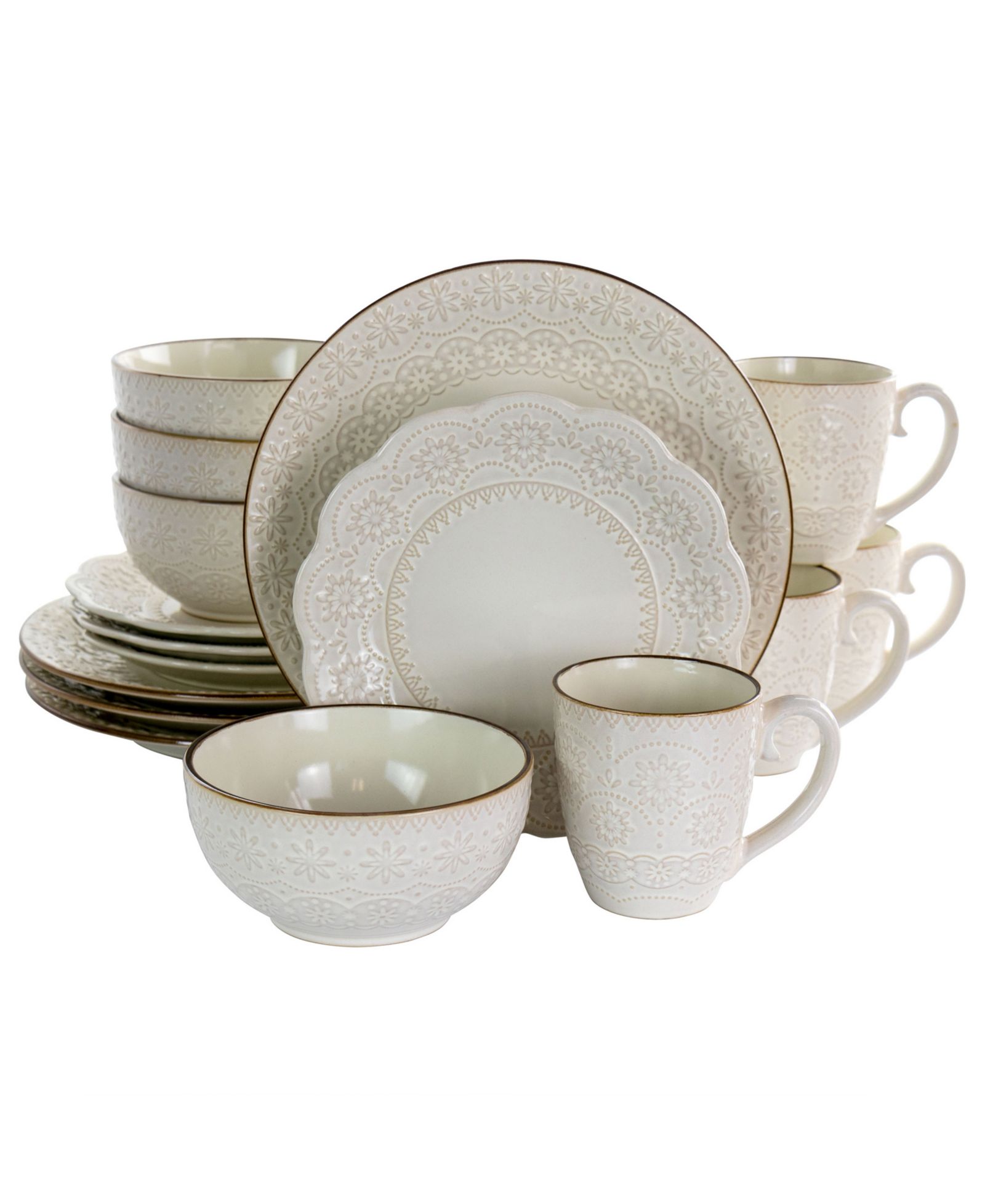 Elama Sophie 16 Pc. Dinnerware Set, Service for 4