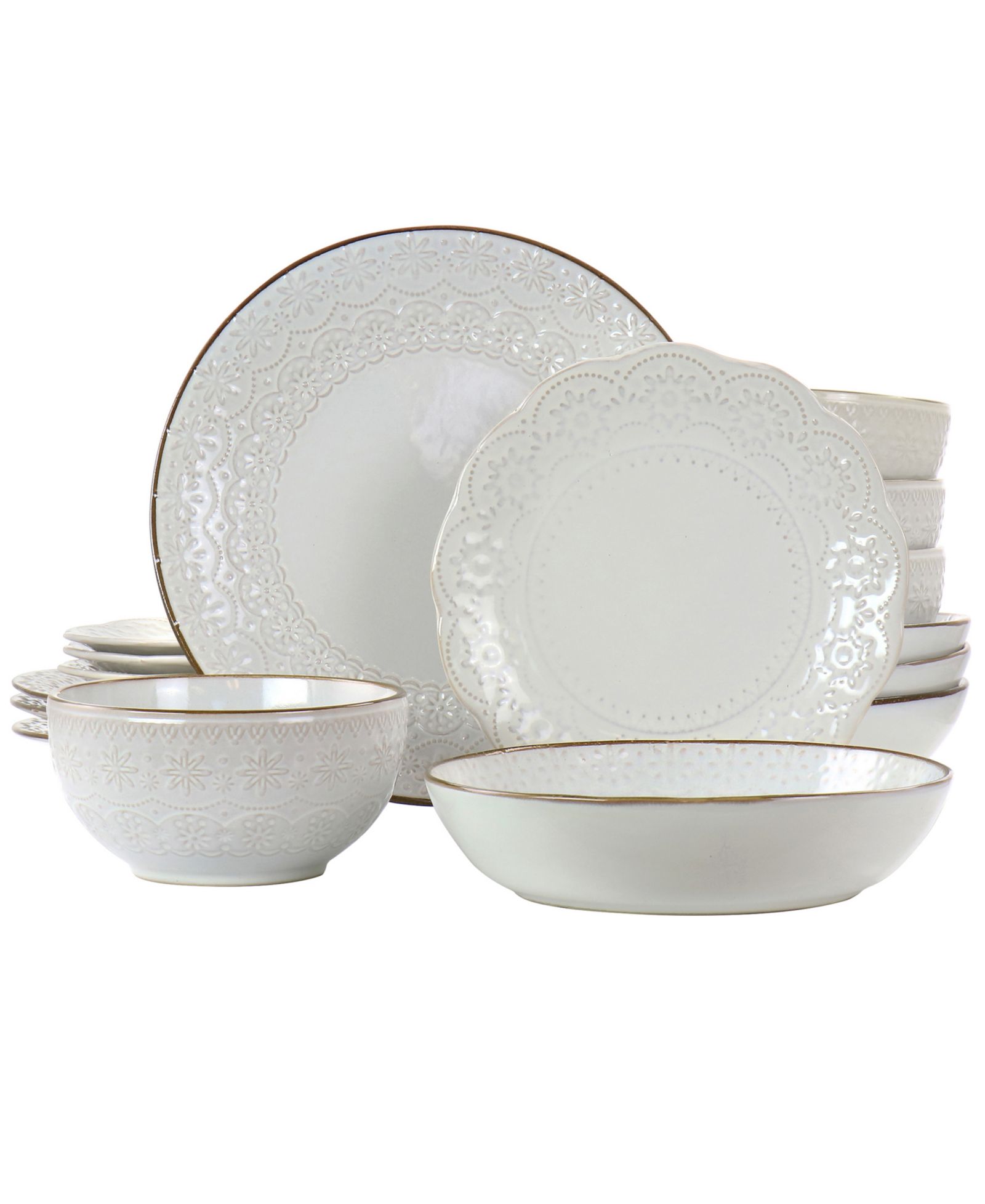 Elama Josefina 16 Pc. Dinnerware Set, Service for 4
