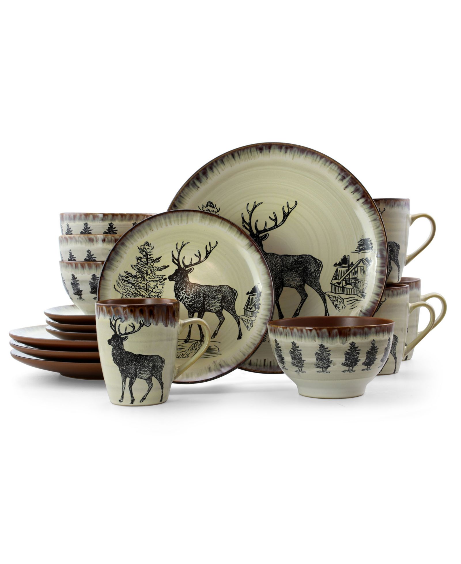 Elama Wild Nature 16 Pc. Dinnerware, Service for 4