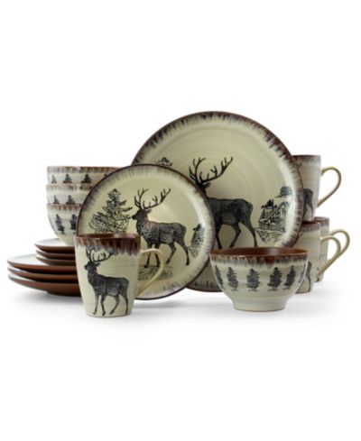 Elama Wild Nature 16 Pc. Dinnerware, Service for 4