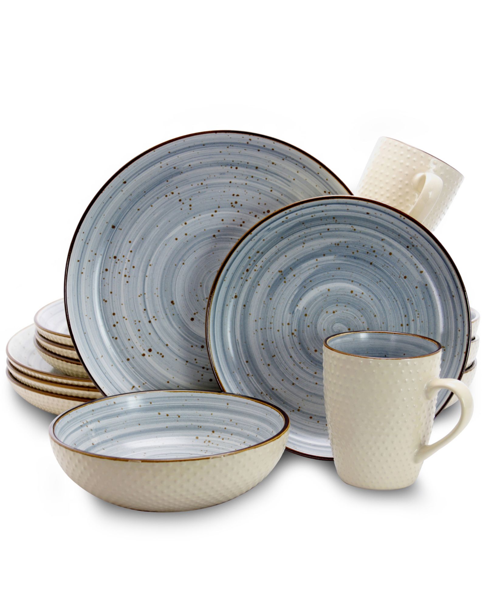 Elama Yeva Swirl 16 Pc. Dinnerware Set, Service for 4