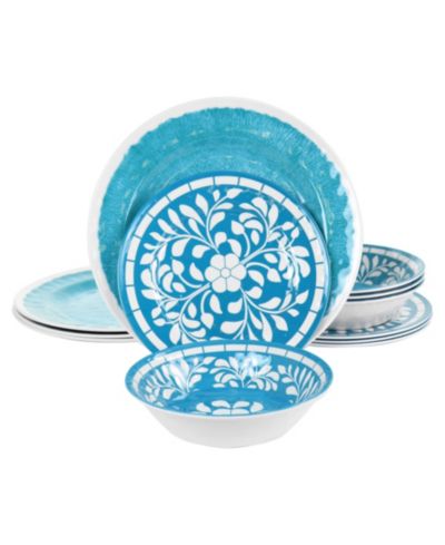 Elama Rebecca Melamine 12 Pc. Dinnerware Set, Service for 4