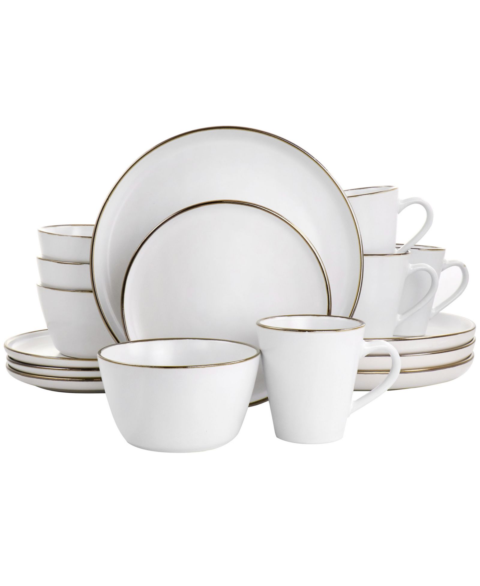 Elama Alejandro Gold-Tone 16 Pc. Dinnerware Set, Service for 4