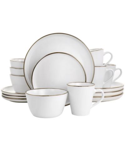 Elama Alejandro Gold-Tone 16 Pc. Dinnerware Set, Service for 4