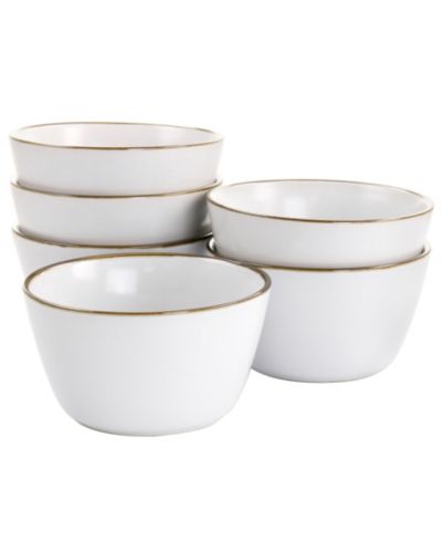 Elama Alejandro Gold-Tone Cereal Bowls, Set of 6