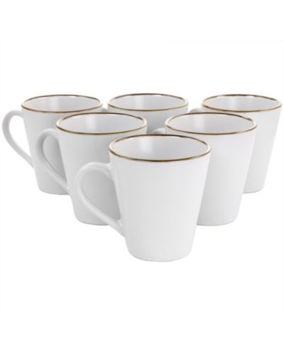 Elama Alejandro Gold-Tone Mugs, Set of 6