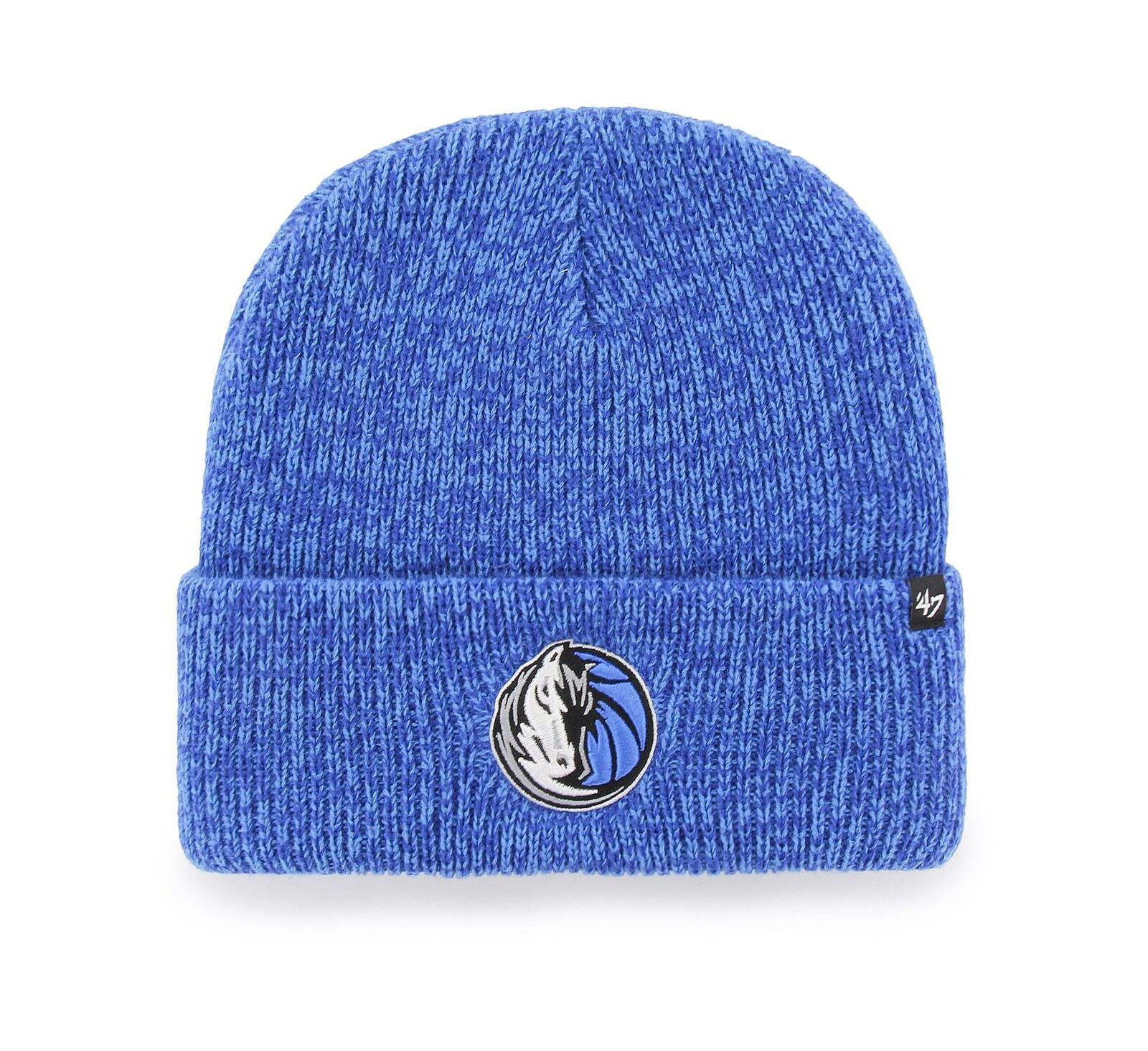 Мужская вязаная шапка '47 Blue Dallas Mavericks Brain Freeze с отворотом