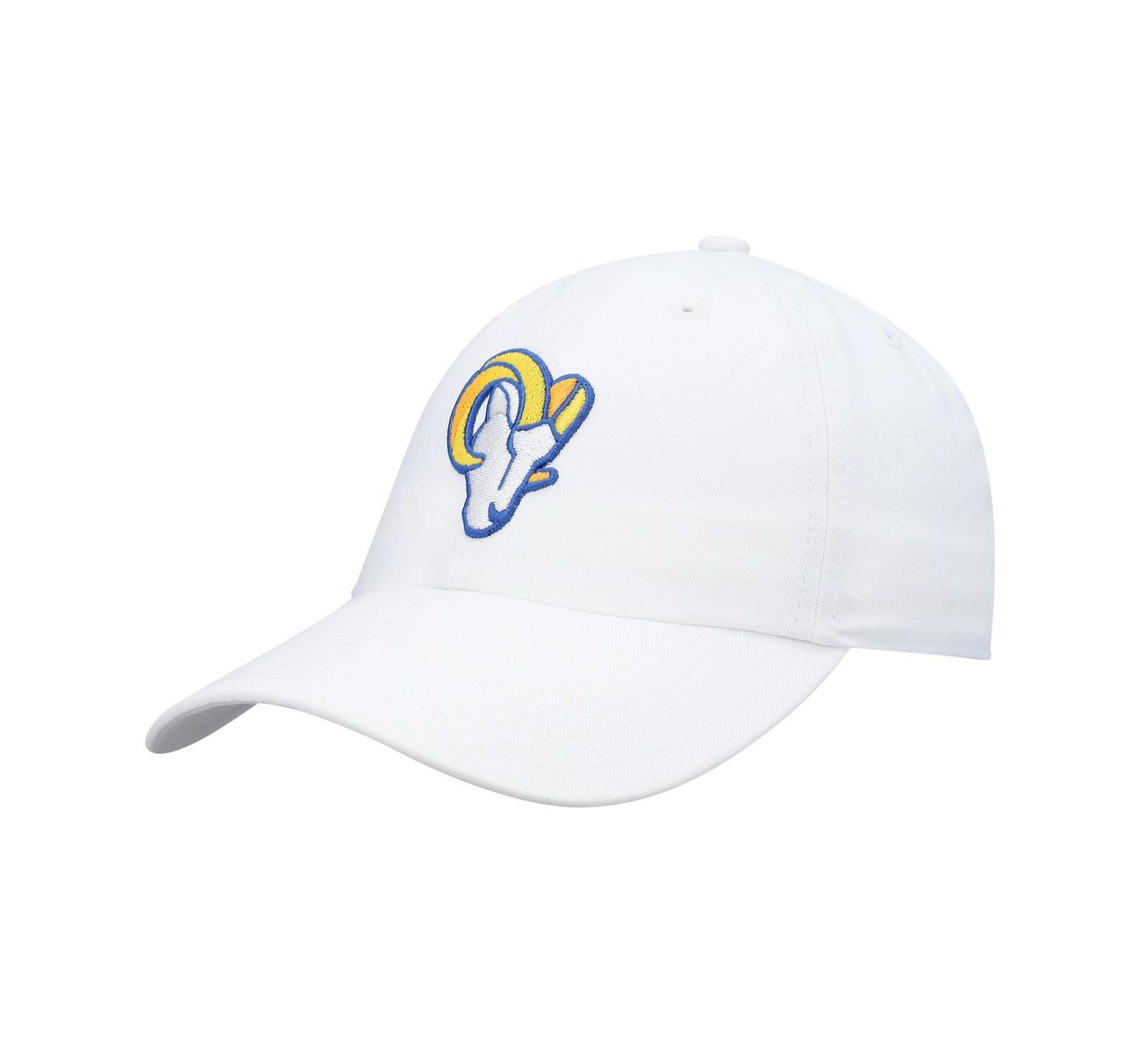 Кепка Men's '47 White Los Angeles Rams Logo Clean Up Adjustable Hat