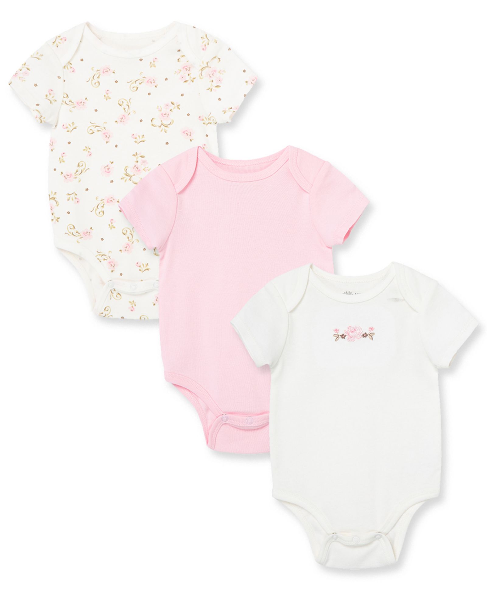 Боди Little Me Baby Girls 3-Pack Vintage Rose