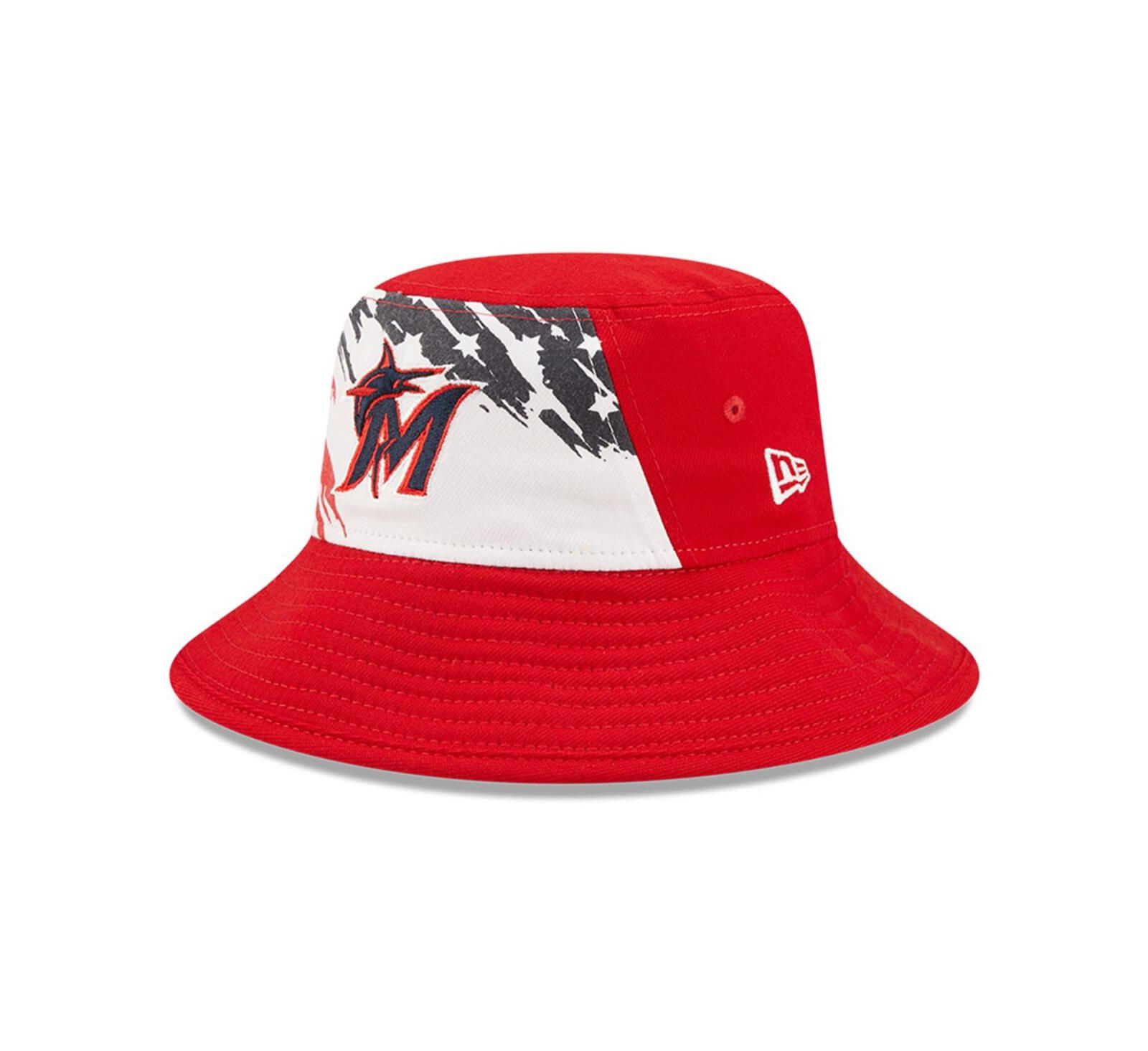Мужская панама New Era Red Miami Marlins 2022 4th of July