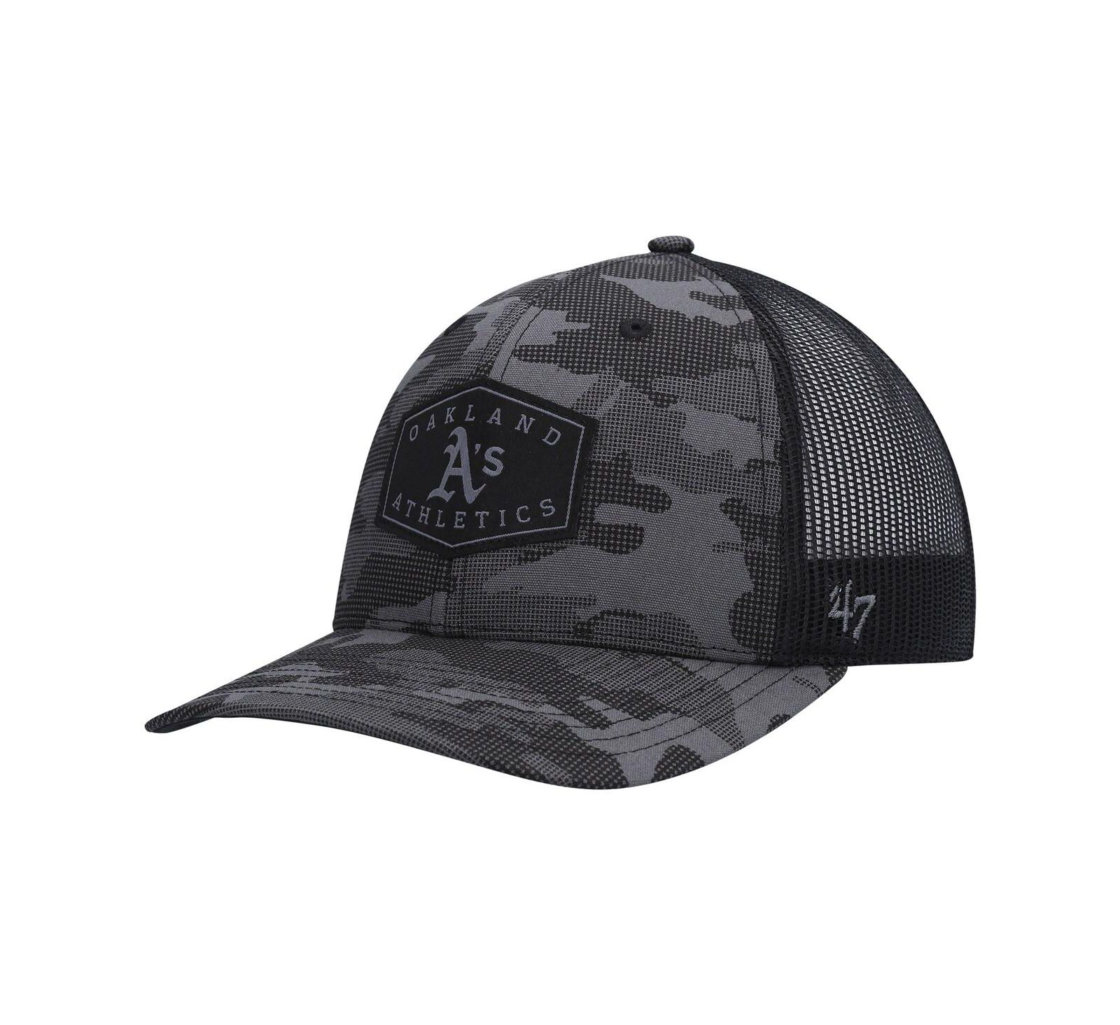 Мужская кепка '47 Charcoal Oakland Athletics Tonal Camo Convoy Trucker Snapback