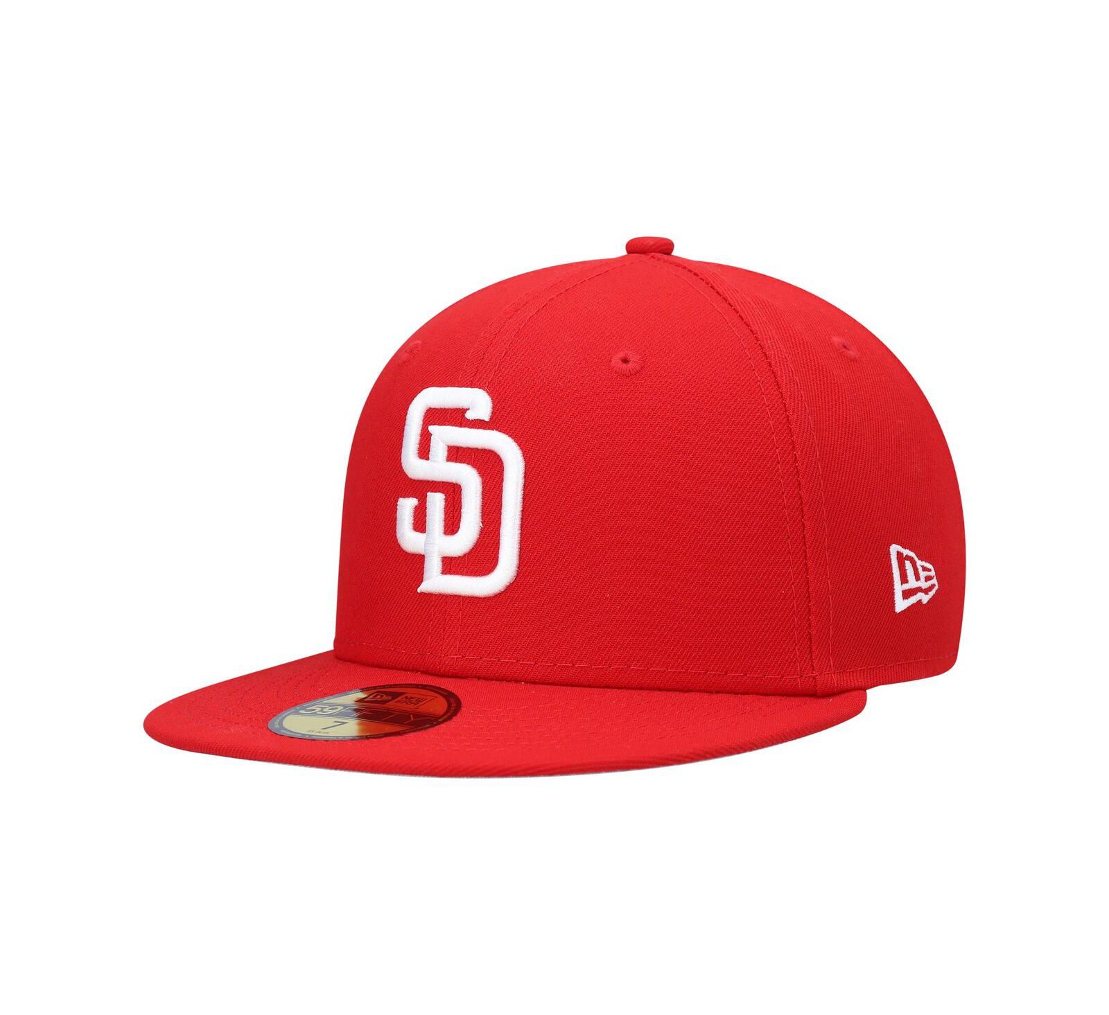 Men's New Era Red San Diego Padres Logo White 59FIFTY Fitted Hat