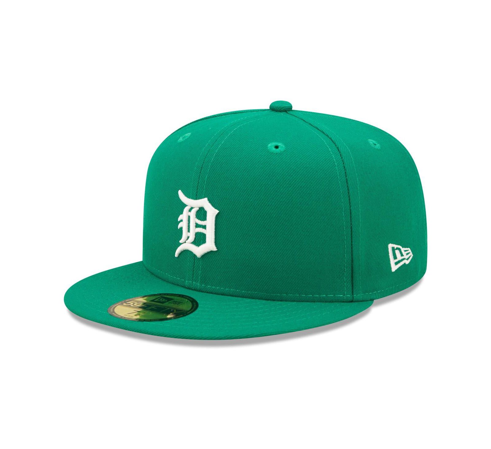 Men's New Era Kelly Green Detroit Tigers Logo White 59FIFTY Fitted Hat