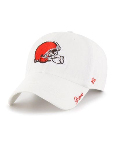 Women's '47 Brand White Cleveland Browns Miata Logo Clean Up Adjustable Hat