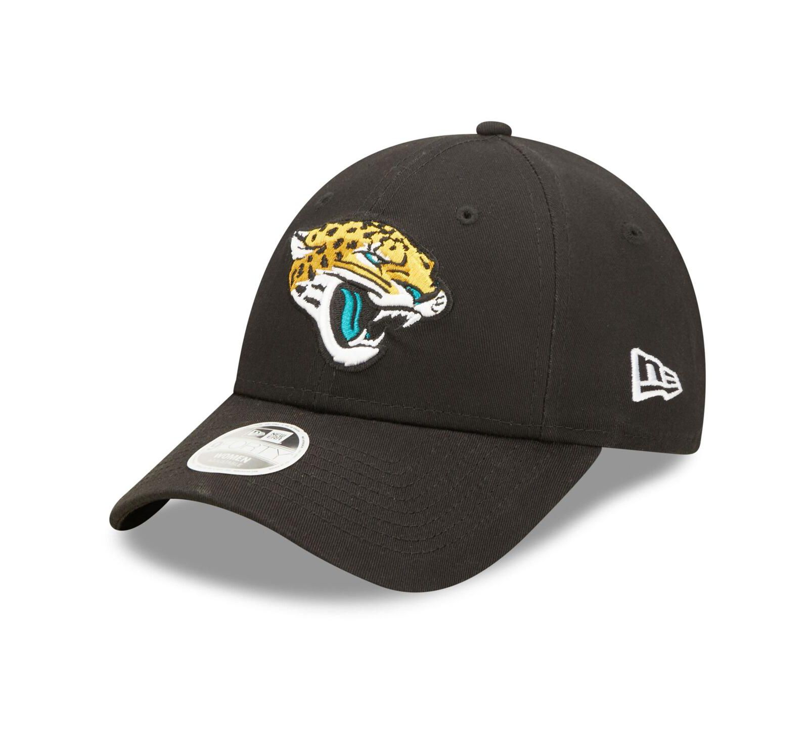 Женская кепка New Era Black Jacksonville Jaguars Simple 9FORTY регулируемая