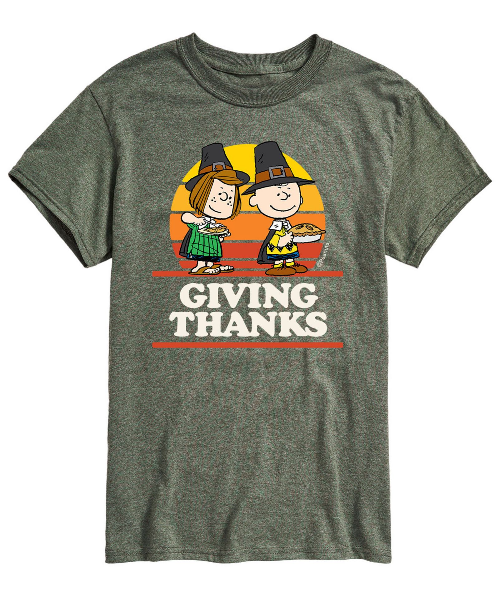 AIRWAVES Men's Short Sleeve Peanuts Giving Thanks T-shirt