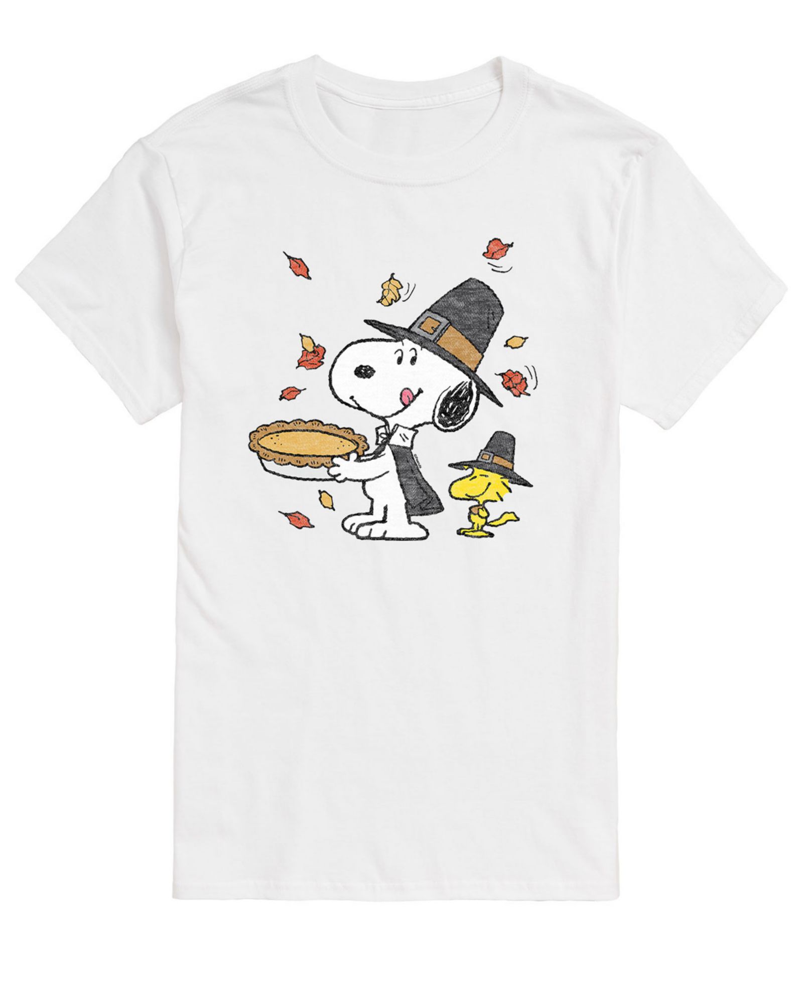 AIRWAVES Men's Short Sleeve Peanuts Snoopy Pilgrim T-shirt