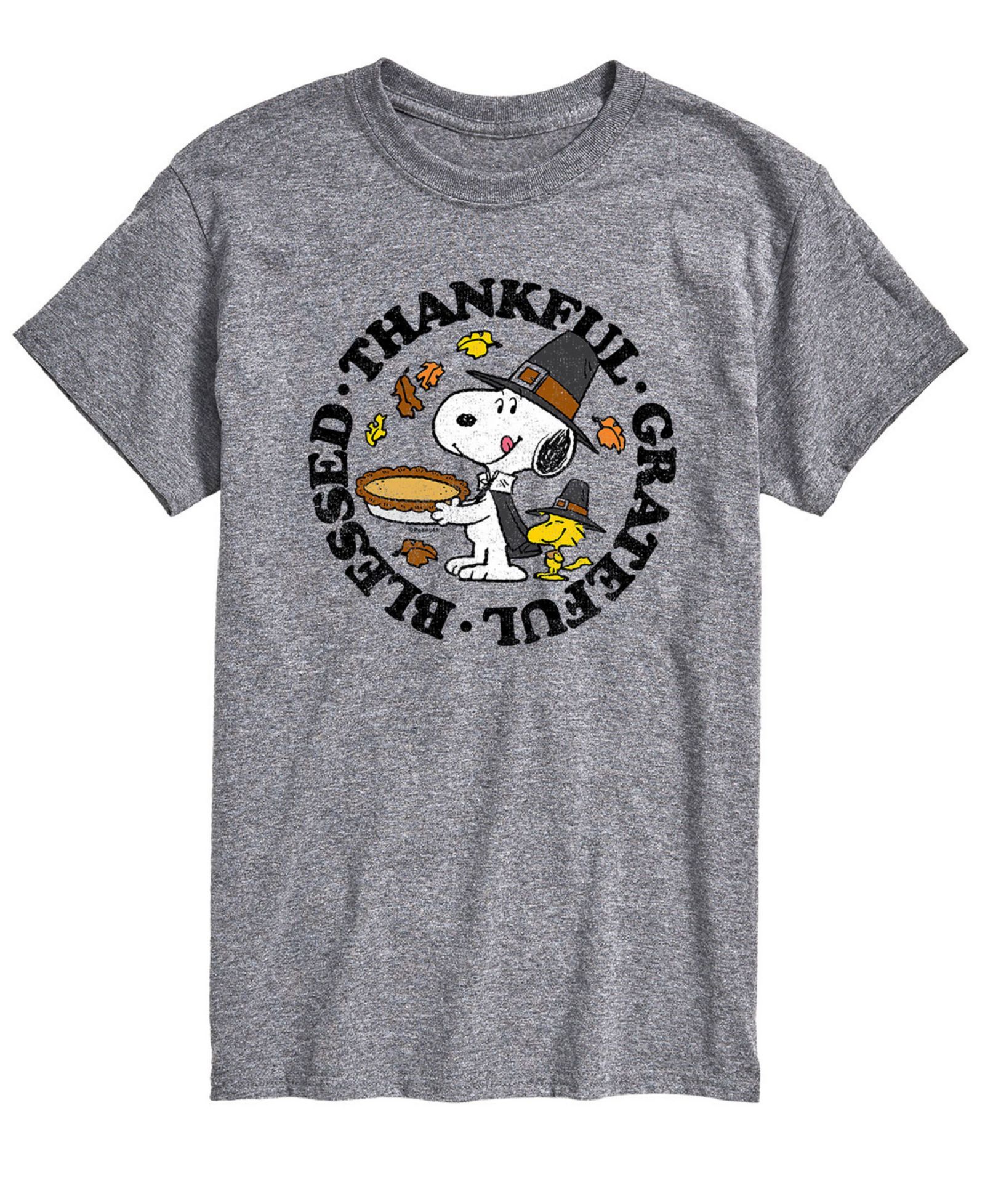 Мужская AIRWAVES Short Sleeve Peanuts Thankful Grateful Blessed T-shirt