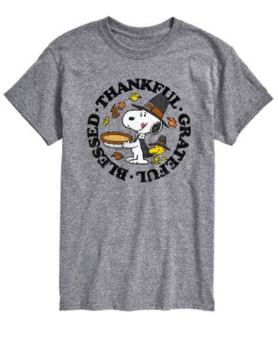 Мужская AIRWAVES Short Sleeve Peanuts Thankful Grateful Blessed T-shirt