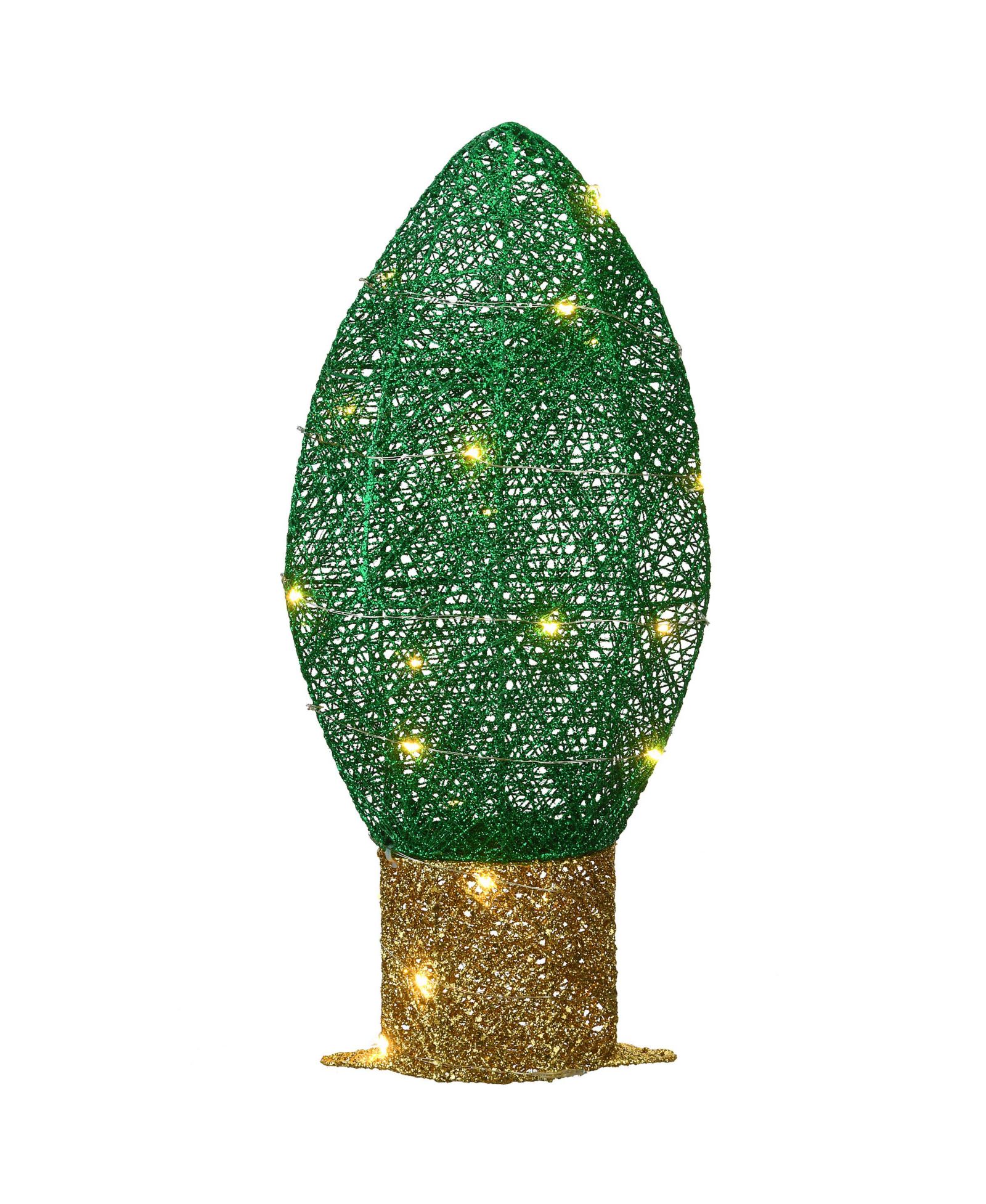 National Tree Company 20" Pre-Lit Green Christmas Light Bulb Decoration