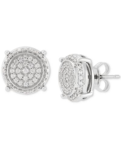 Grown With Love Мужские серьги-гвоздики с выращенными бриллиантами (1/2 ct. t.w.) в белом золоте 10k