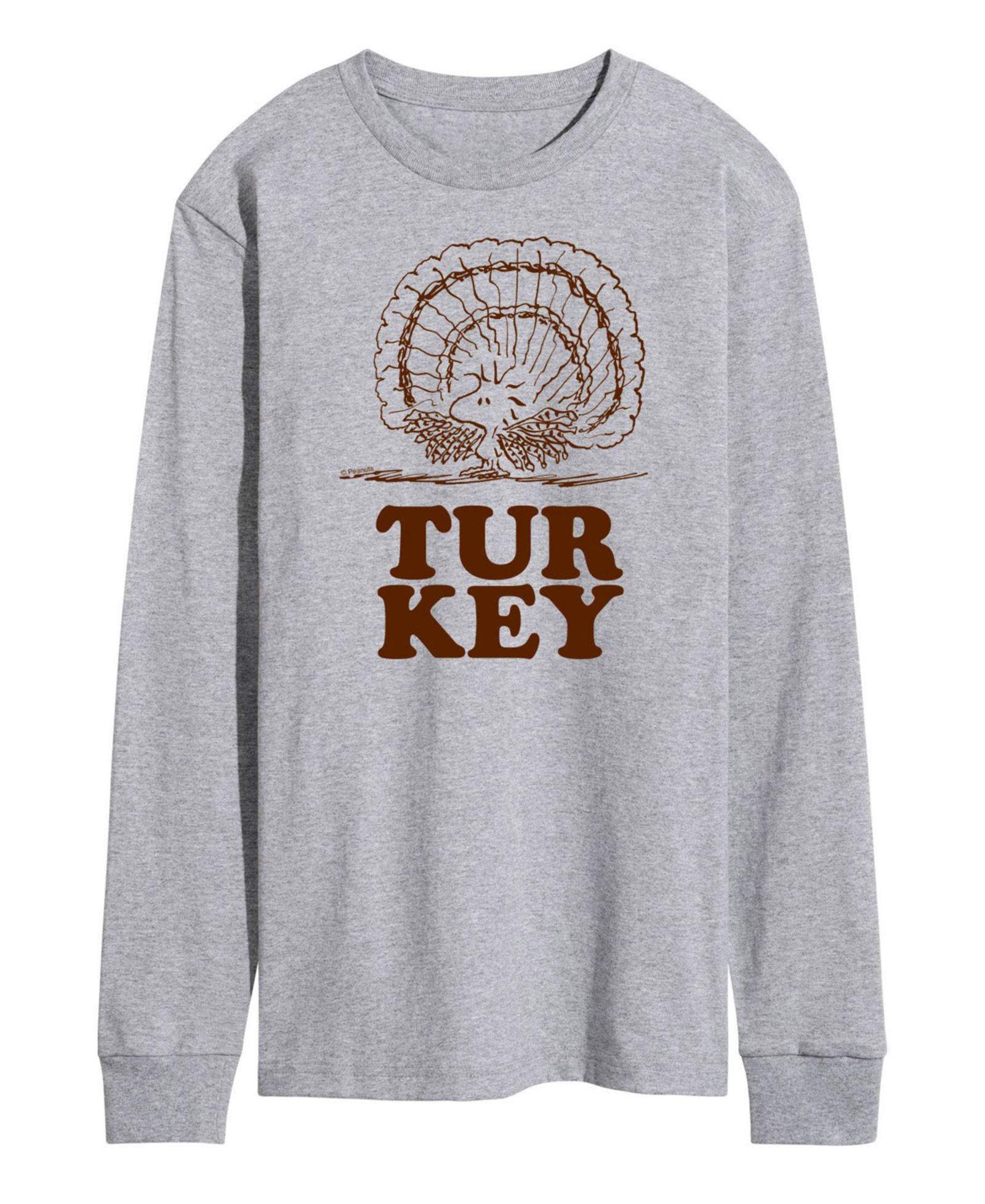 AIRWAVES Men's Peanuts Turkey Long Sleeve T-shirt