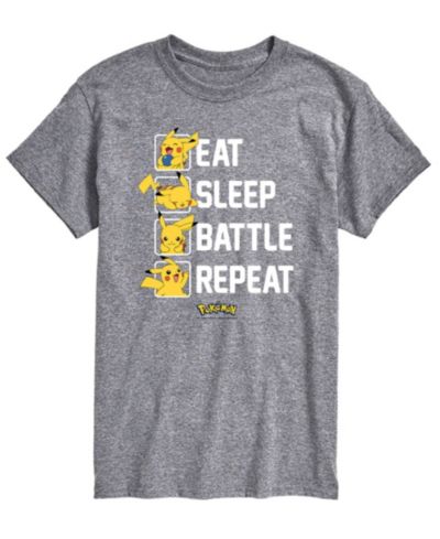 AIRWAVES Men's Pokemon Eat Sleep Battle Graphic T-shirt