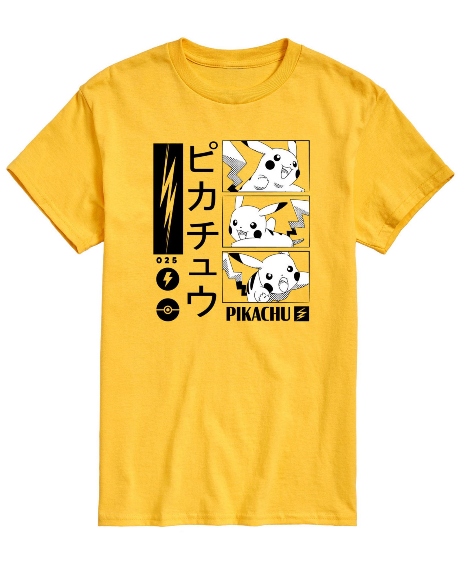 AIRWAVES Men's Pokemon Kanji Pika Graphic T-shirt