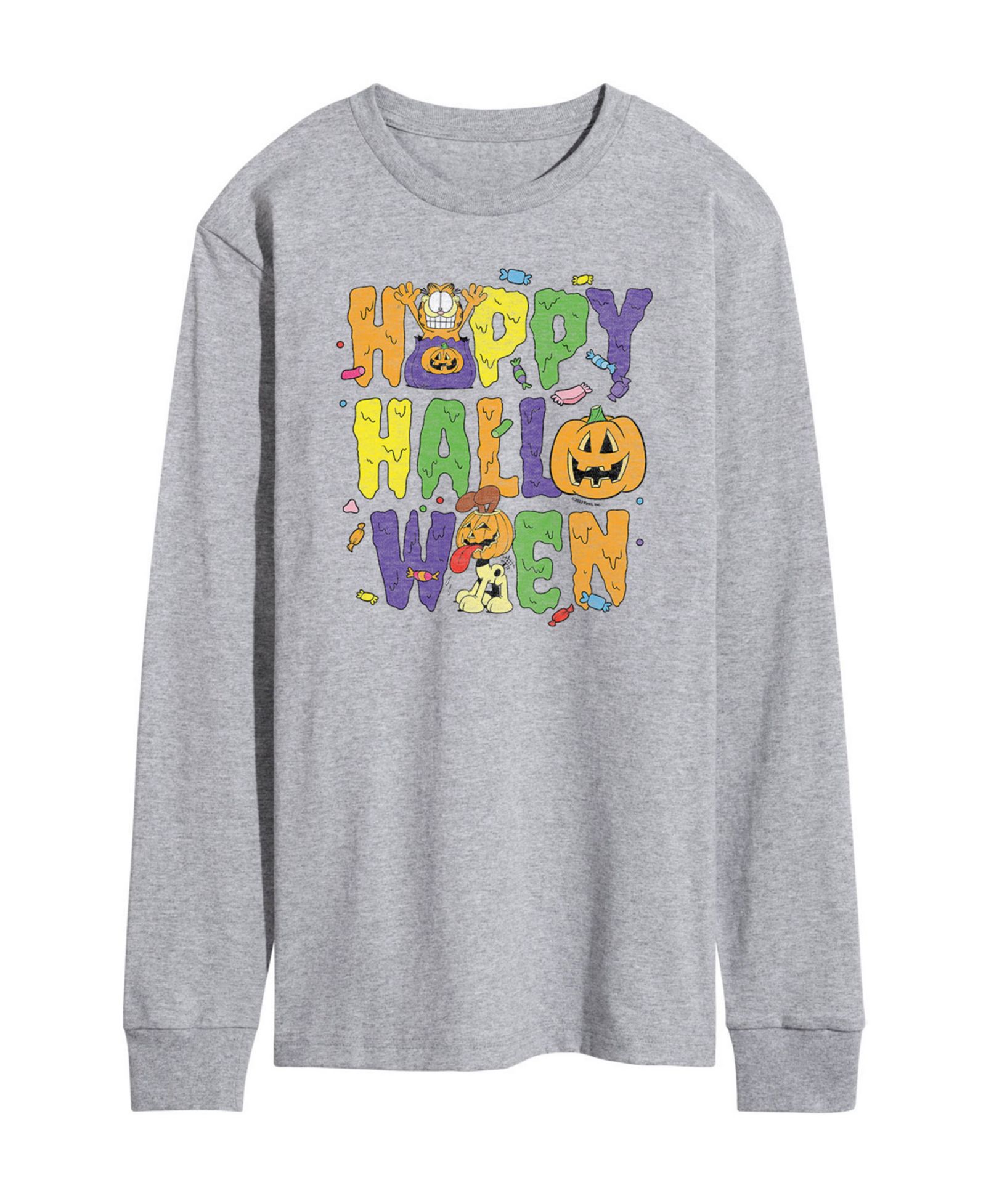 AIRWAVES Мужская футболка с длинным рукавом Garfield Happy Halloween