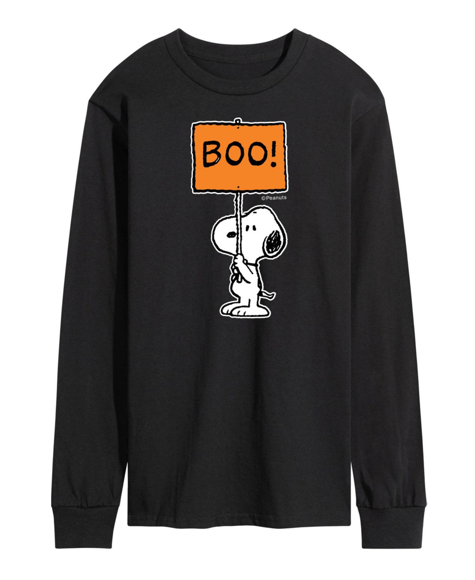 AIRWAVES Men's Peanuts Boo Sign T-shirt
