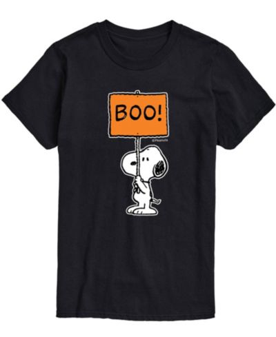 AIRWAVES Men's Peanuts Snoopy Boo Sign T-shirt