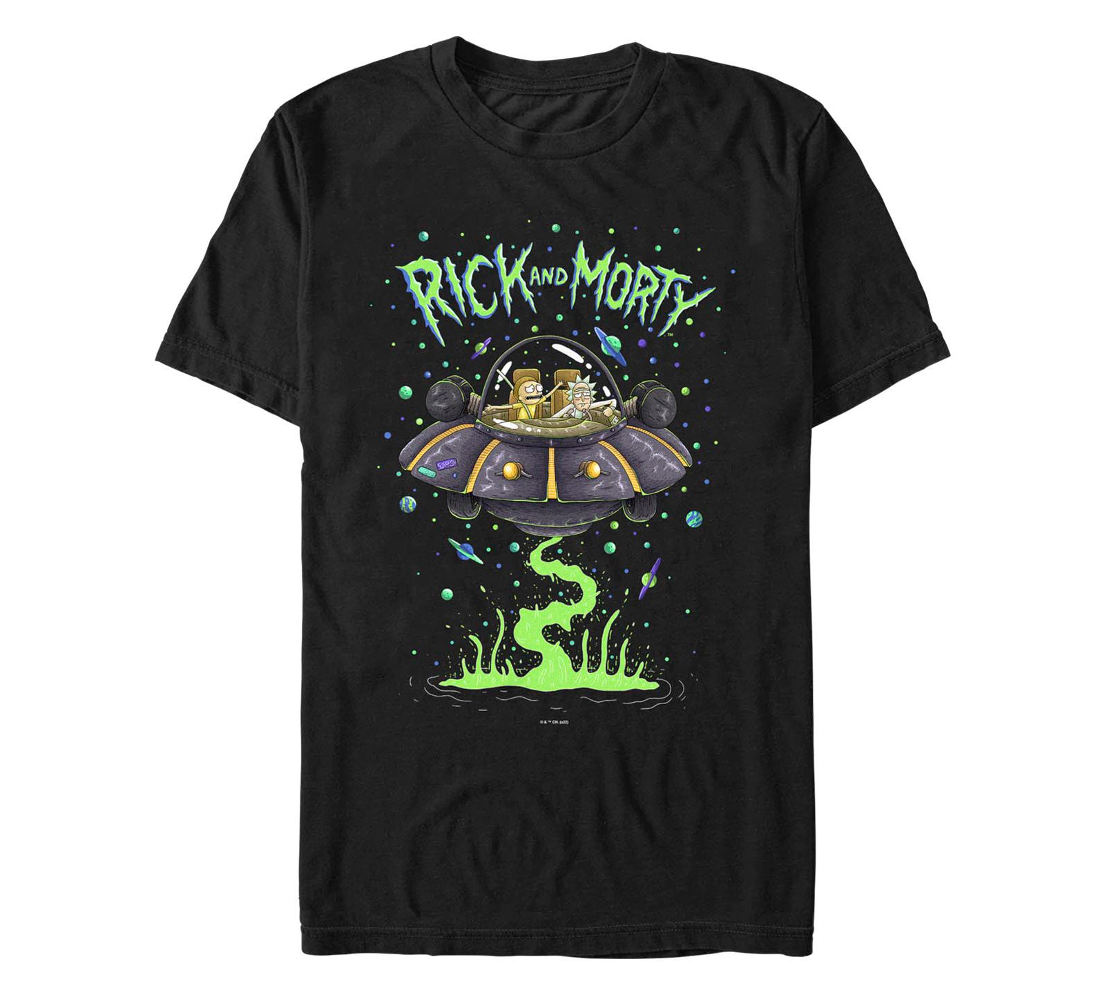 Fifth Sun Men's Rick and Morty Spaceship Takeoff Short Sleeve T-shirt