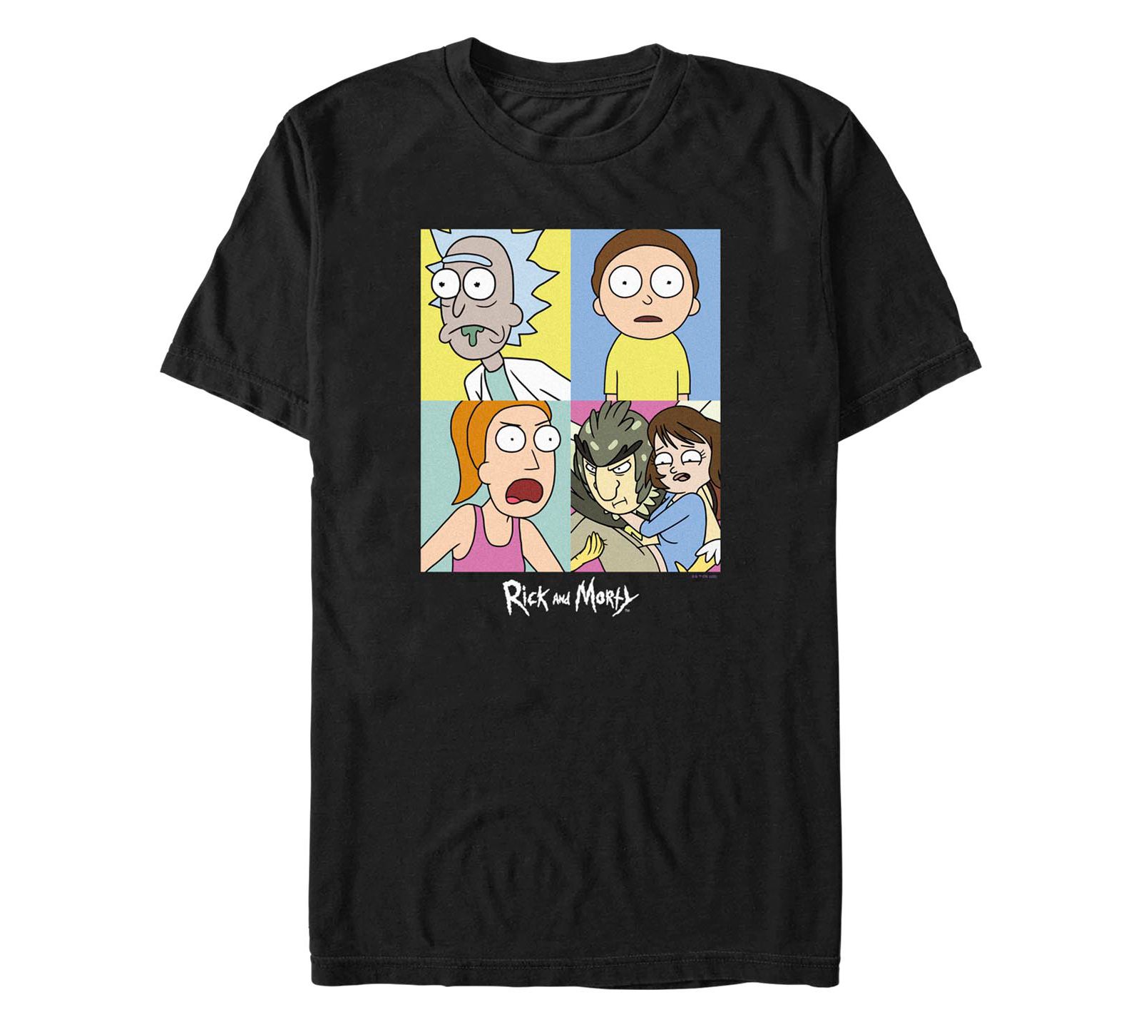 Fifth Sun Men's Rick and Morty Color Shift Boxes Short Sleeve T-shirt
