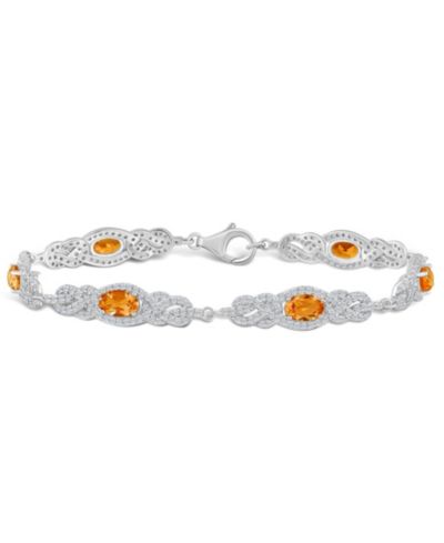 Macy's Браслет с цитрином (2 2/3 ct. t.w.) и топазом (2 1/10 ct. t.w.) из стерлингового серебра