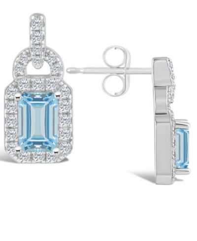 Серьги-подвески Macy's Topaz (1 2/5 ct. t.w.) и Topaz (3/8 ct. t.w.) в стерлинговом серебре