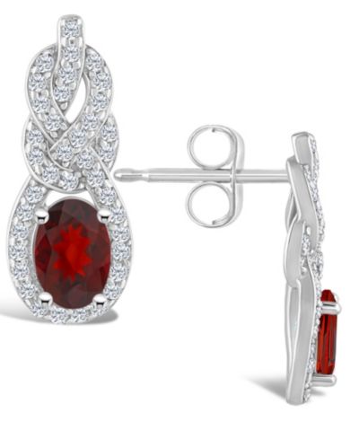 Серьги Macy's Topaz (3/4 ct. t.w.) Halo Drop из стерлингового серебра
