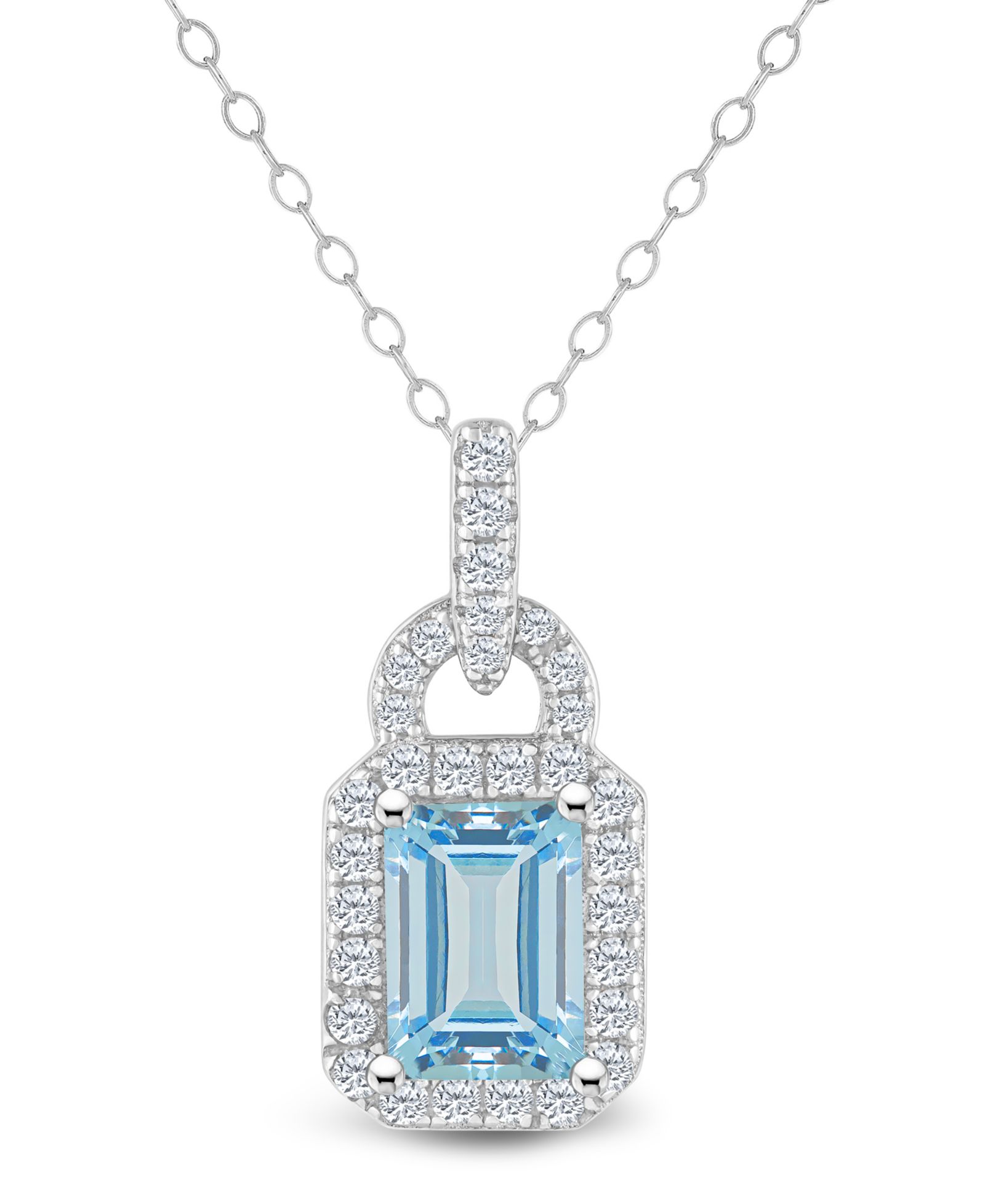 Macy's Подвеска Halo с топазом (1/4 ct. t.w.) из стерлингового серебра