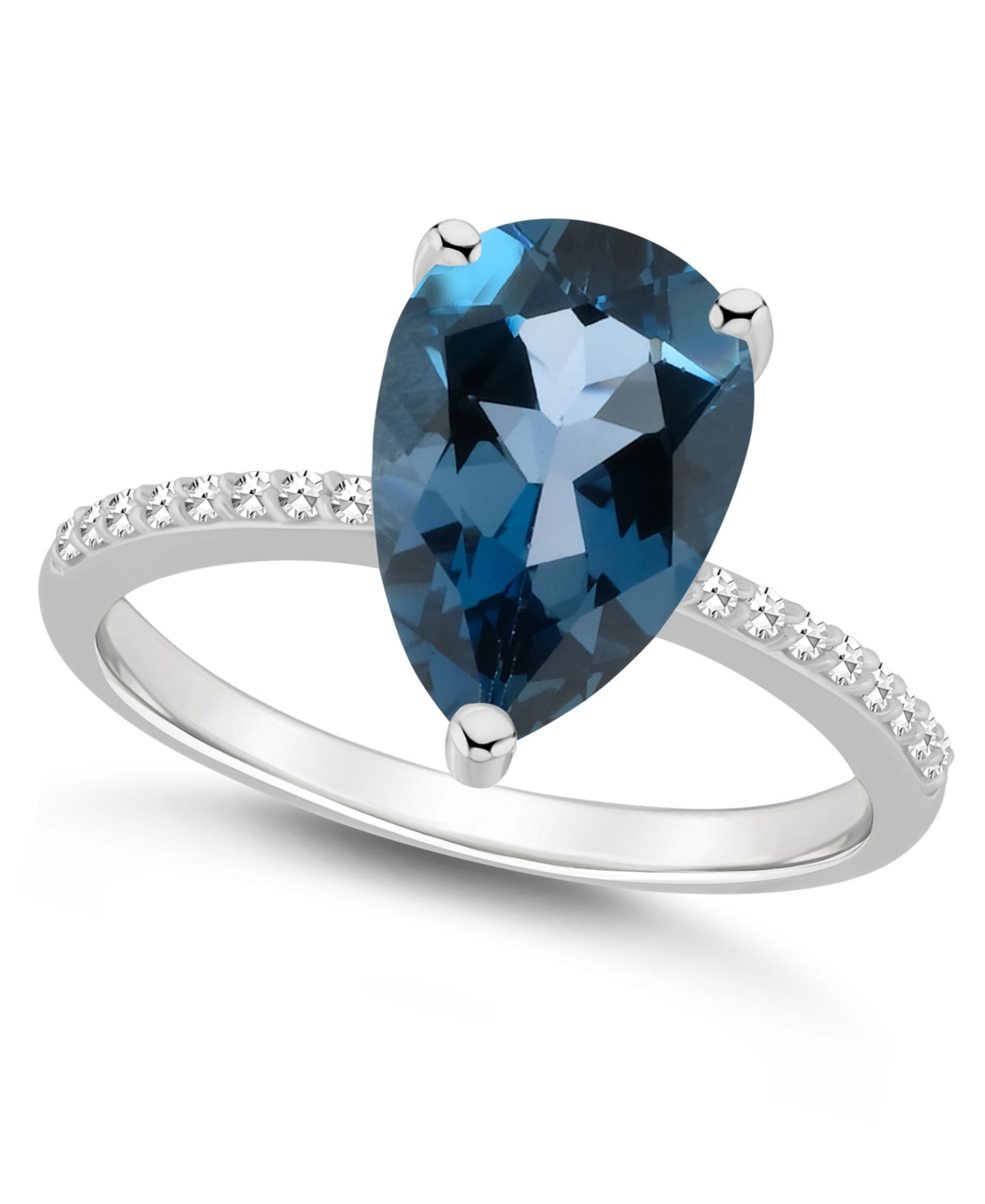 Женское кольцо Macy's London Blue Topaz и Diamond в стерлинговом серебре