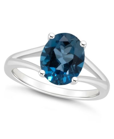 Женский Macy's London Blue Topaz (3-3/5 ct.t.w.) Ring in Sterling Silver