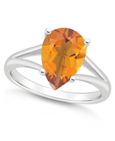 Женское кольцо Macy's Citrine в серебряной оправе