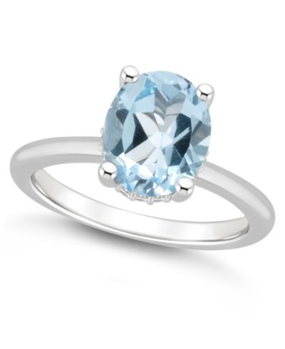 Кольцо Macy's Women's Sky Blue Topaz (3-3/5 ct.t.w.) и Diamond Accent из стерлингового серебра