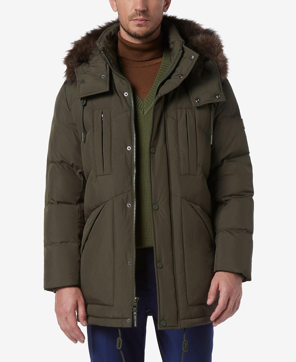 Мужская парка Marc New York Tremont с отстегивающимся капюшоном из искусственного меха