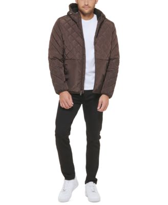Мужская куртка Kenneth Cole с капюшоном и ромбовидной стеганой текстурой