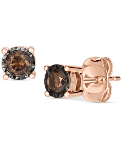 Серьги-гвоздики Le Vian Chocolatier Chocolate Diamond 14k Rose Gold