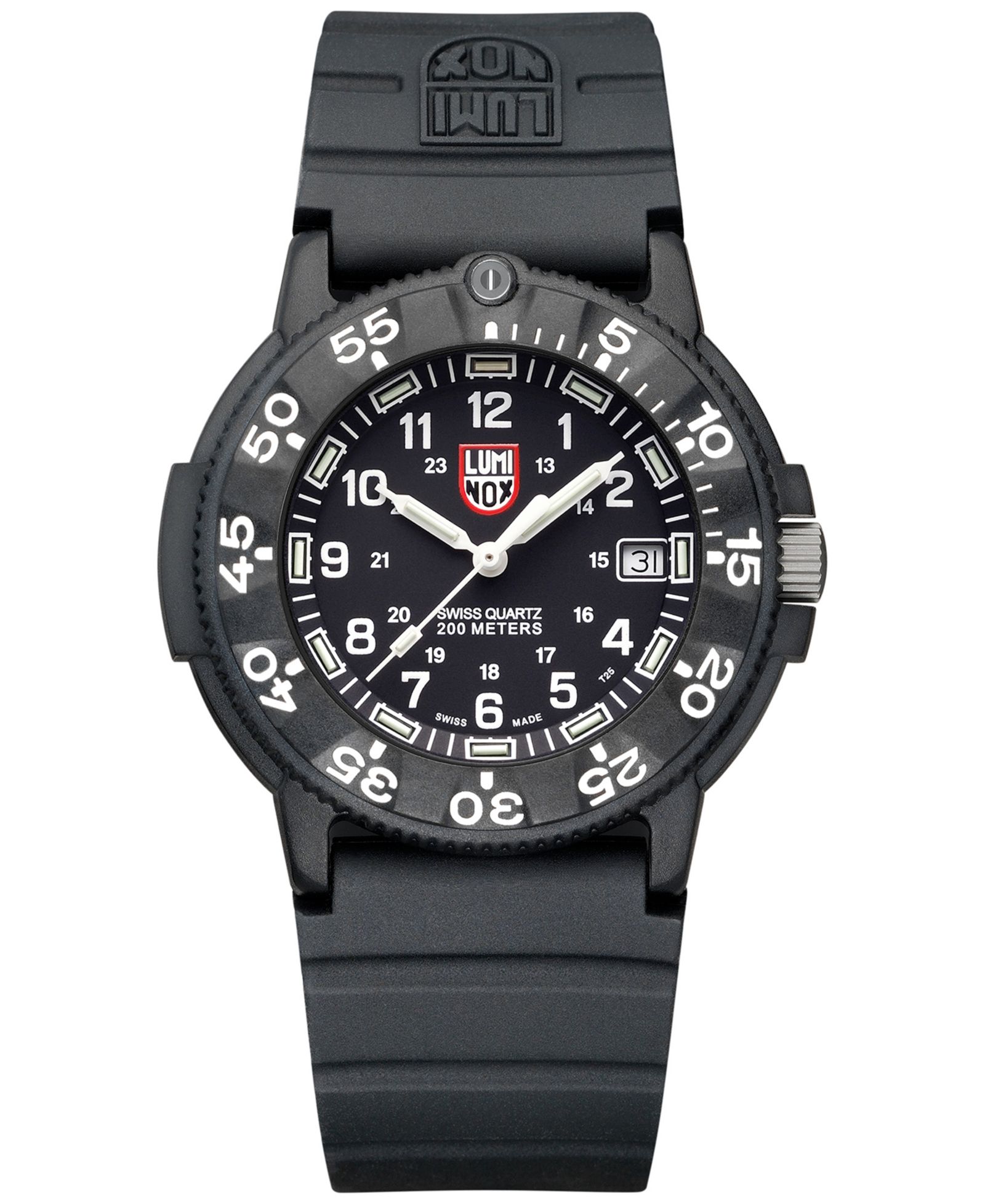 Luminox Men's Swiss Original Navy Seal EVO Series Military Dive Black Rubber Strap Watch 43mm
