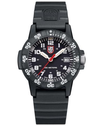 Luminox Women's Swiss Leatherback Sea Turtle Dive Black Rubber Strap Watch 39mm