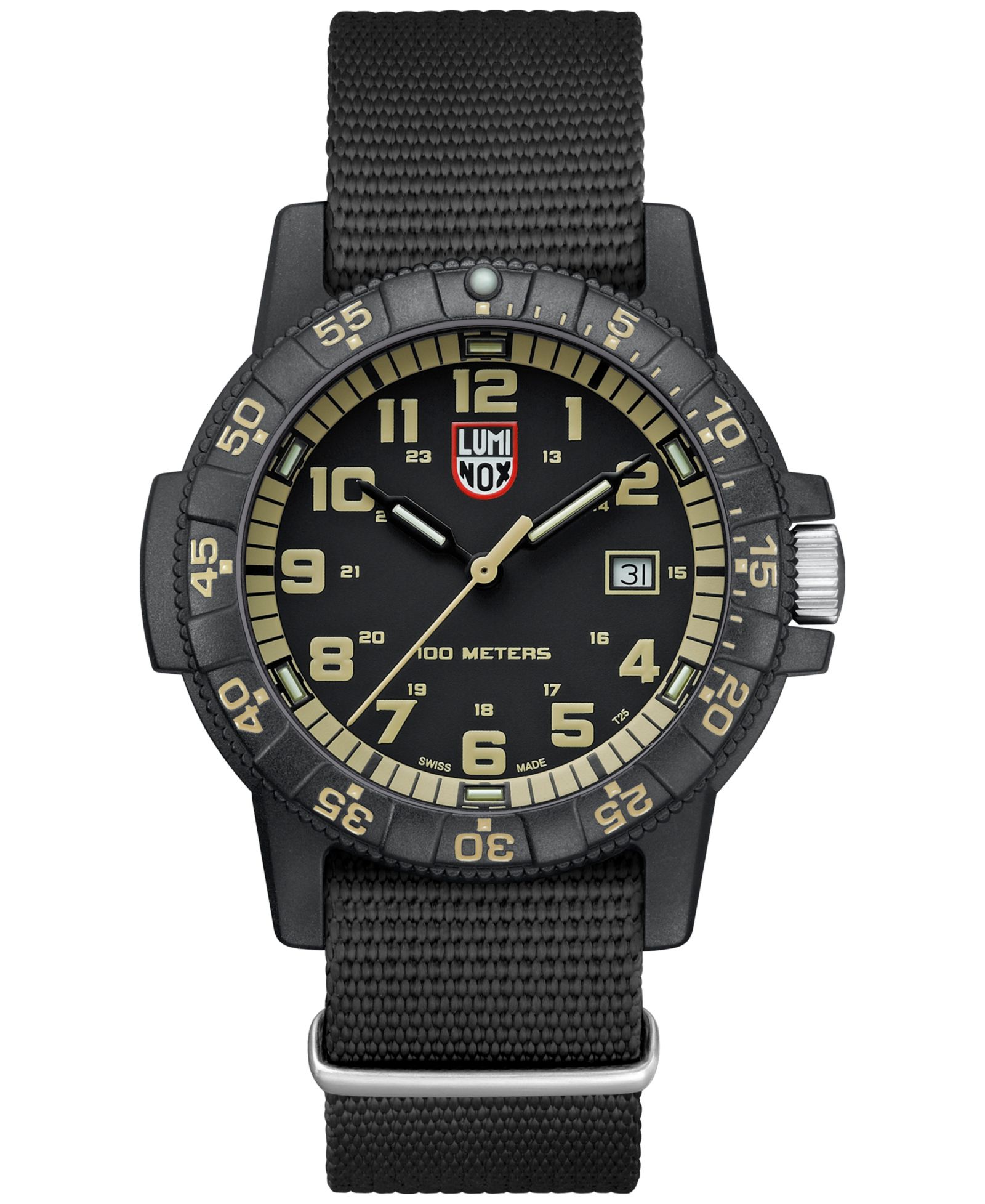 Luminox Men's Swiss Leatherback Sea Turtle Giant Dive Black NATO Strap Watch 44mm