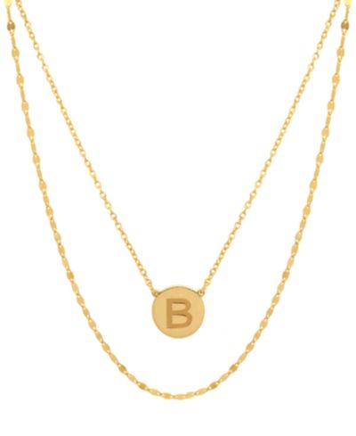 Подвеска-кулон с инициалом, 18k Gold-Plated Sterling Silver